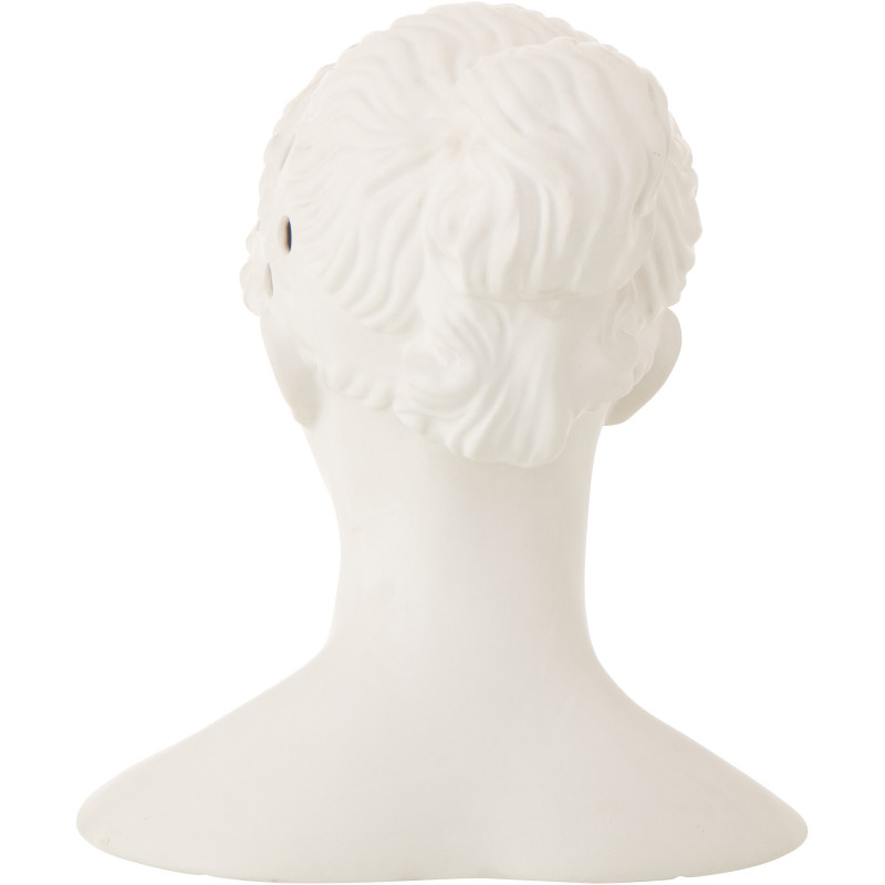 Vase design néo-classique Buste de femme H 34 cm Dolomite Blanc Auralios 