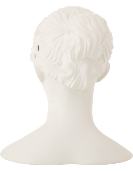 Vase design néo-classique Buste de femme H 34 cm Dolomite Blanc Auralios 