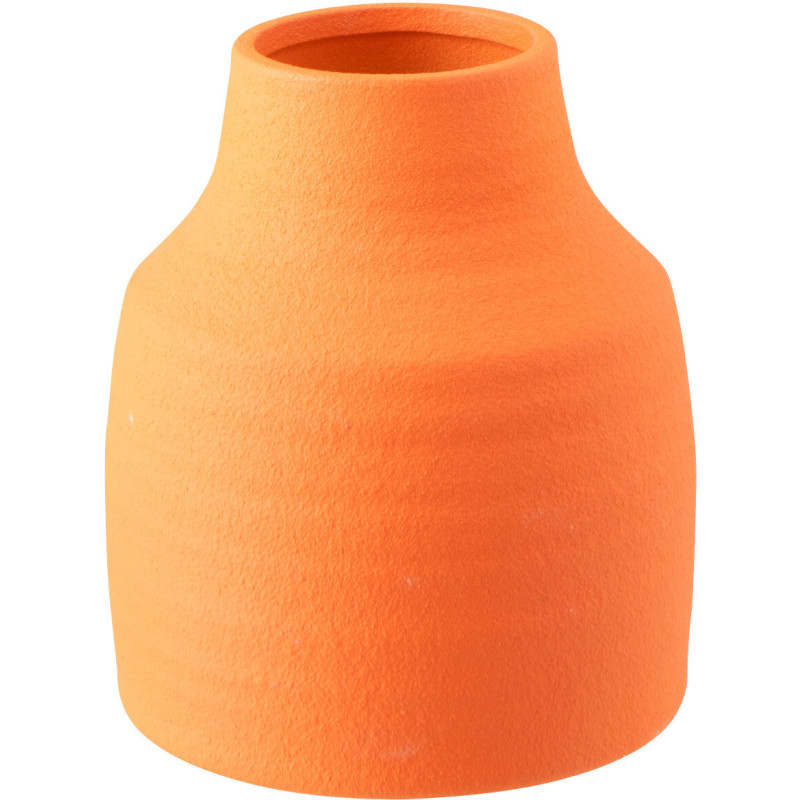 Vase design minimaliste H 23 cm Grès Orange Ruby 