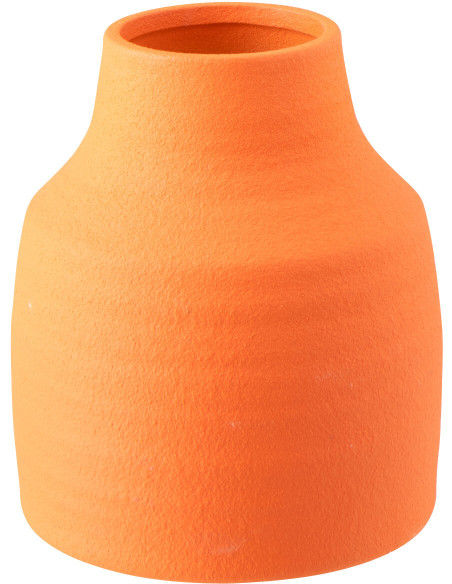Vase design minimaliste H 23 cm Grès Orange Ruby 