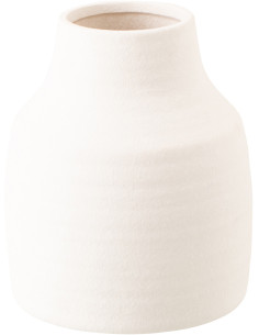 Vase design minimaliste H 23 cm Grès Blanc Ruby 