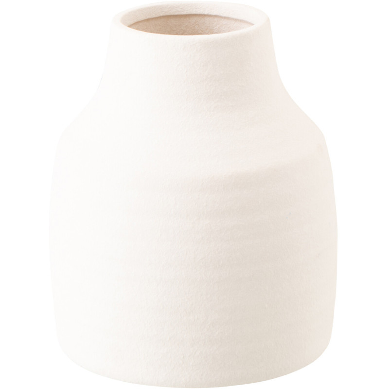 Vase design minimaliste H 23 cm Grès Blanc Ruby 