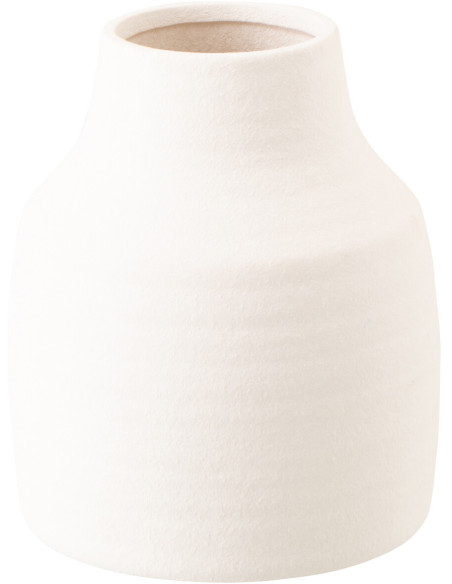 Vase design minimaliste H 23 cm Grès Blanc Ruby 