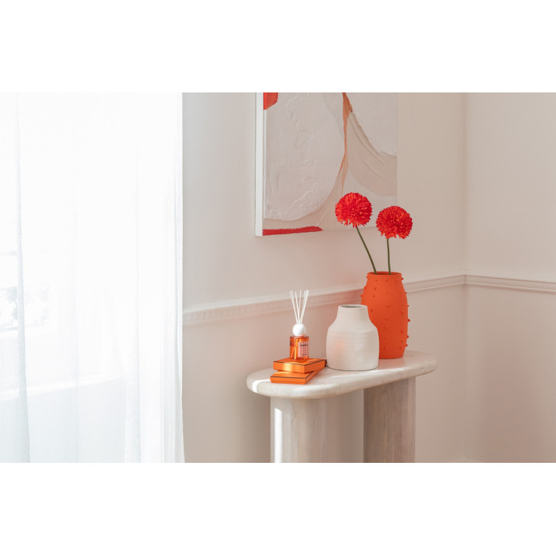 Vase design minimaliste H 23 cm Grès Blanc Ruby 