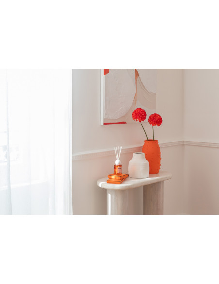 Vase design minimaliste H 23 cm Grès Blanc Ruby 