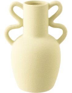 Vase design avec anses Amphore H 28 cm Grès Vert menthe Loopéra 
