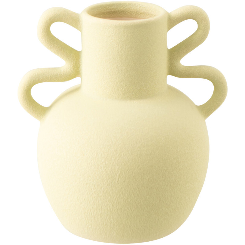 Vase design avec anses Amphore H 21 cm Grès Vert menthe Loopéra 