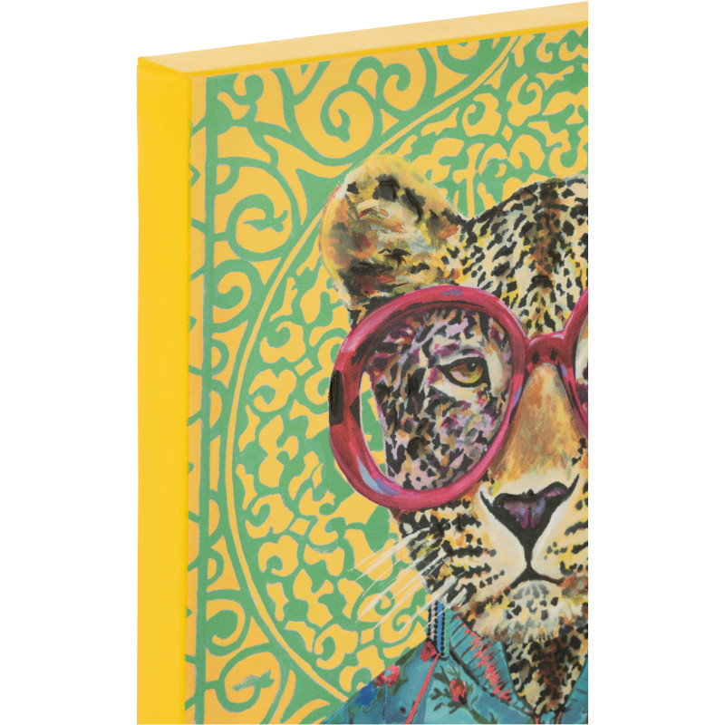 Toile murale peinte pop art Léopard 40x50 Leopika 