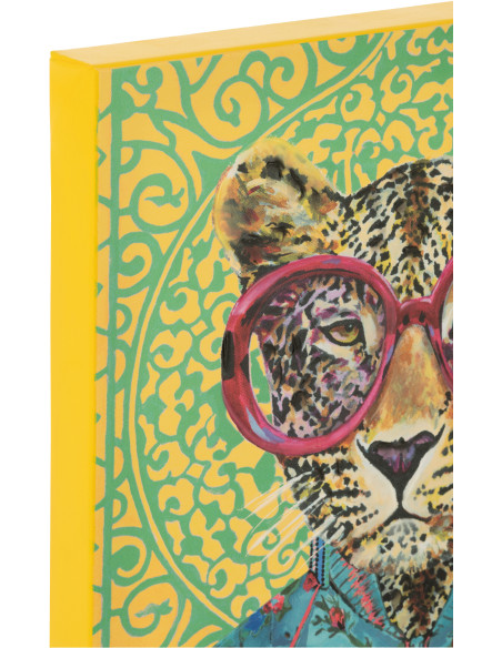 Toile murale peinte pop art Léopard 40x50 Leopika 