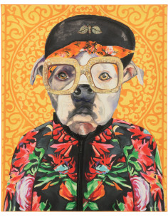 Toile murale peinte pop art Chat 40x50 Felonio 