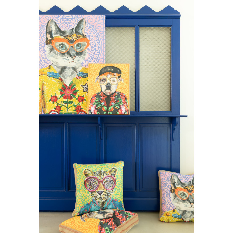 Toile murale peinte pop art Chat 40x50 Felonio 