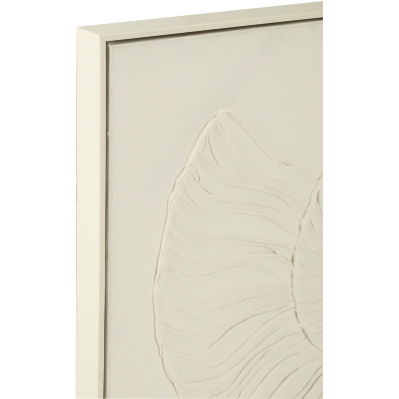 Toile murale peinte Coquillage Cadre bois blanc Spirani 