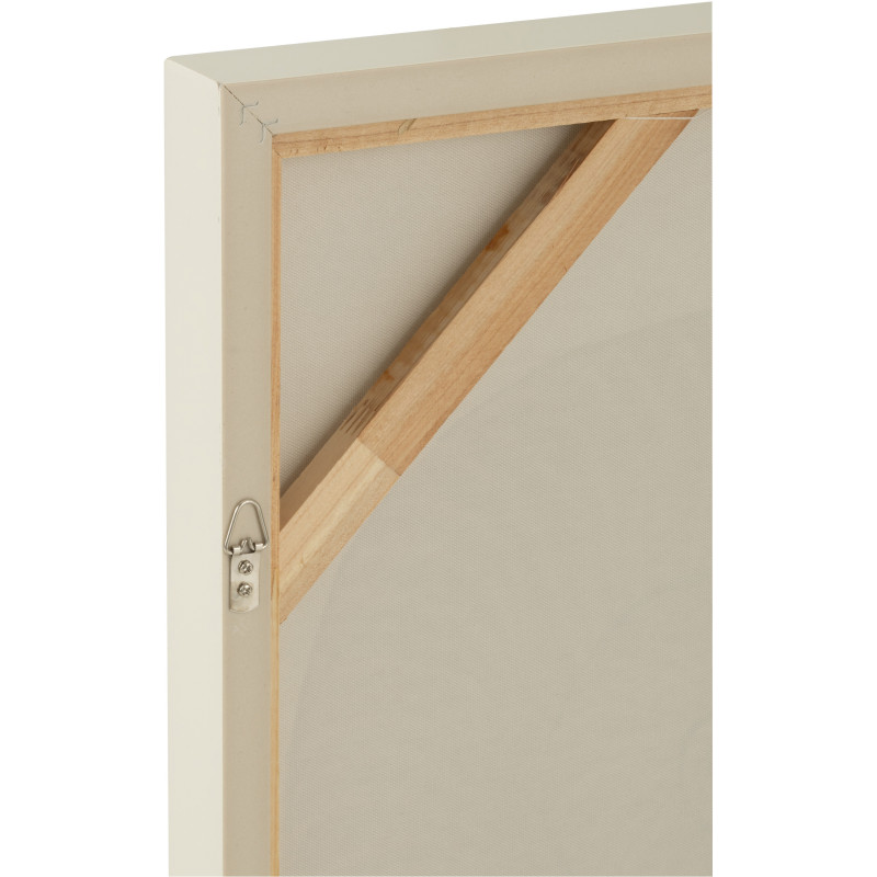 Toile murale peinte Coquillage Cadre bois blanc Spirani 