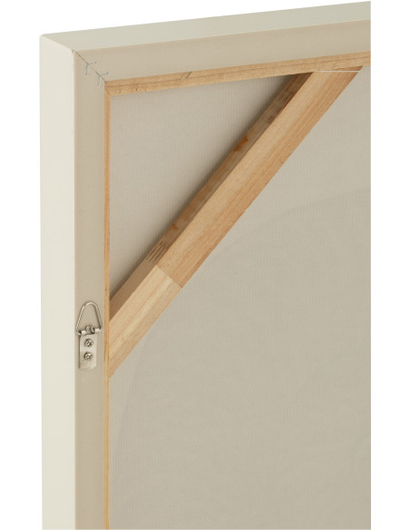 Toile murale peinte Coquillage Cadre bois blanc Spirani 