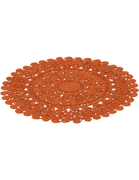 Tapis style méditerrannéen Rond 80x80 Jute Orange foncé Tressé Aurylina 