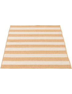 Tapis extérieur style bord de mer Rectangulaire 120x170 Polypropylène Beige Blanc Motif lignes Sablea 
