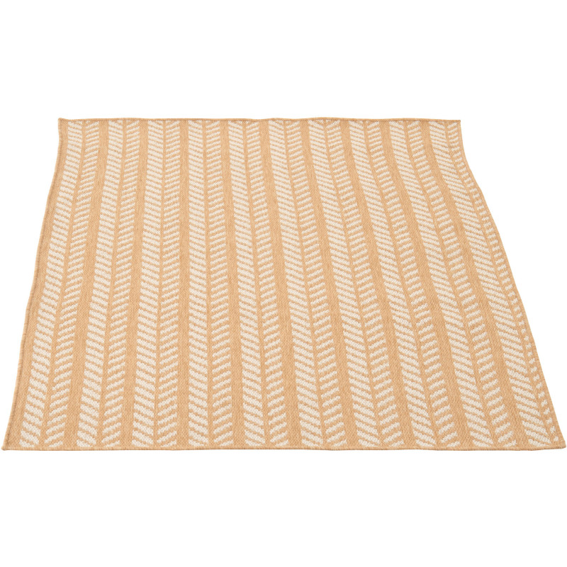 Tapis extérieur style bord de mer Rectangulaire 120x170 Polypropylène Beige Blanc Motif flèches Sablea J-Line - 1