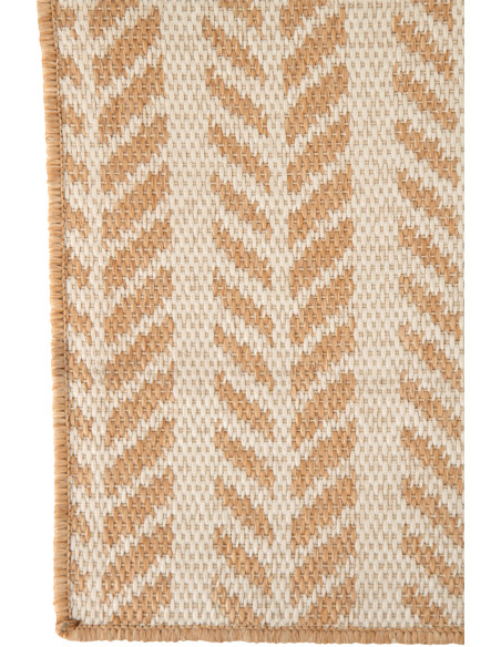 Tapis extérieur style bord de mer Rectangulaire 120x170 Polypropylène Beige Blanc Motif flèches Sablea J-Line - 4