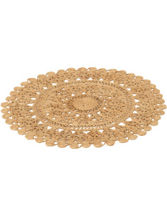 Tapis bohème chic Rond 80x80 Jute Naturel Tressé Ravanya 