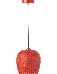 Suspension orientale moderne D 23 cm Métal Rouge Alive 
