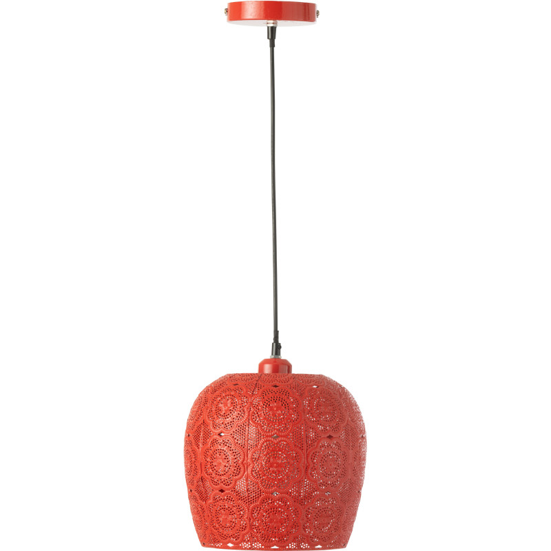 Suspension orientale moderne D 23 cm Métal Rouge Alive 