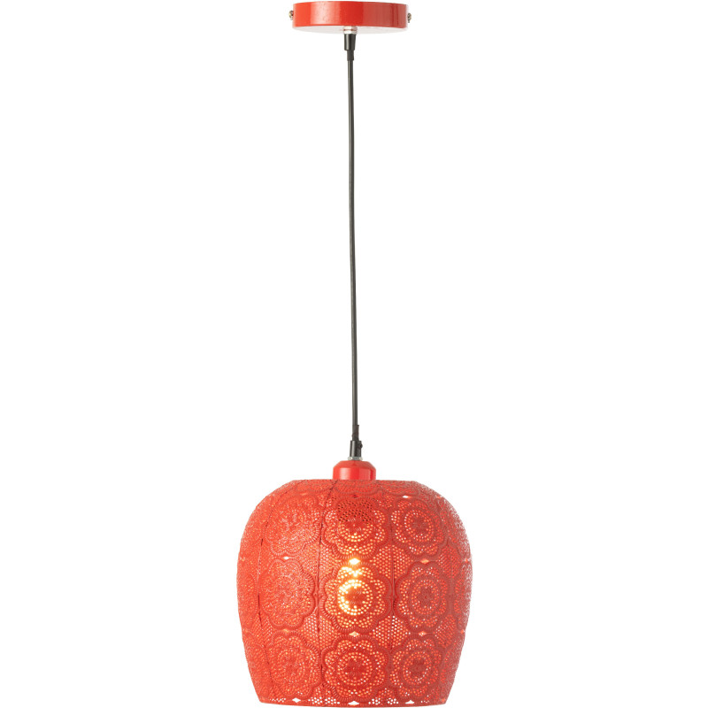 Suspension orientale moderne D 23 cm Métal Rouge Alive 