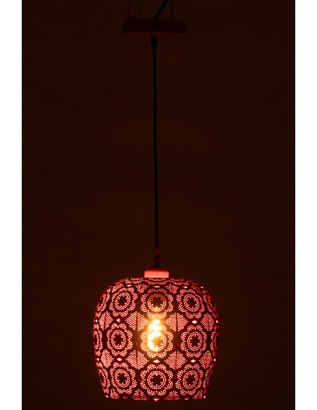 Suspension orientale moderne D 23 cm Métal Rouge Alive 
