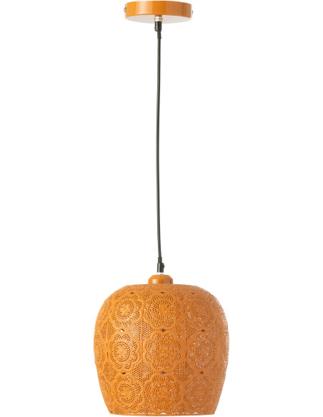 Suspension orientale moderne D 23 cm Métal Orange Alive 