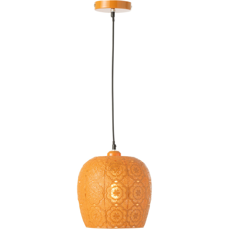 Suspension orientale moderne D 23 cm Métal Orange Alive 