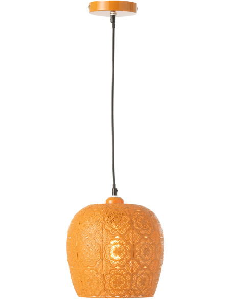 Suspension orientale moderne D 23 cm Métal Orange Alive 