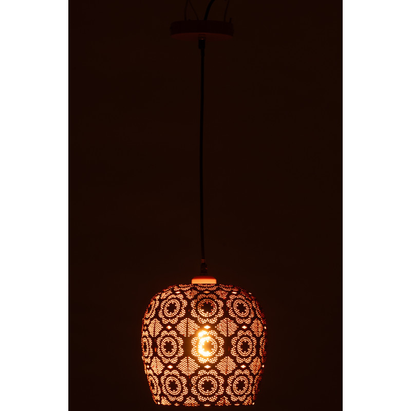 Suspension orientale moderne D 23 cm Métal Orange Alive 