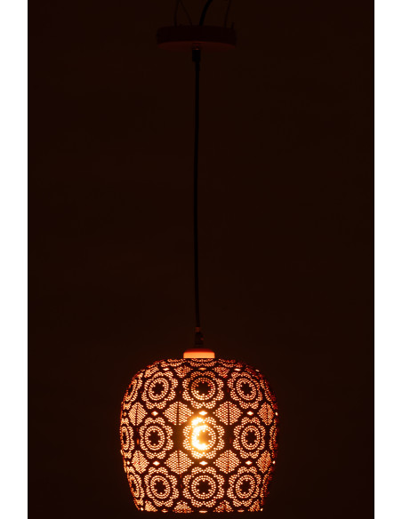 Suspension orientale moderne D 23 cm Métal Orange Alive 