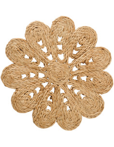 Set de Table bohème chic Fleur 20 cm Jute Naturel Tressé Florova 