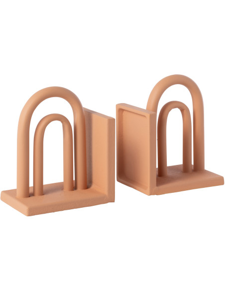 Serre-livre design wabi-sabi H 15 cm Métal Beige Koli 