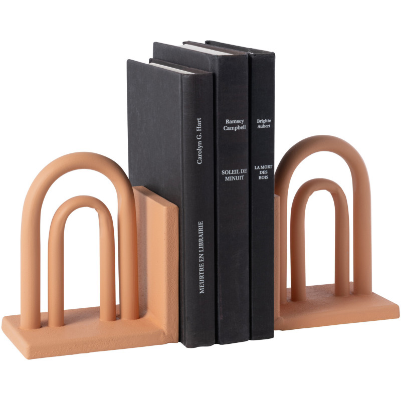 Serre-livre design wabi-sabi H 15 cm Métal Beige Koli 