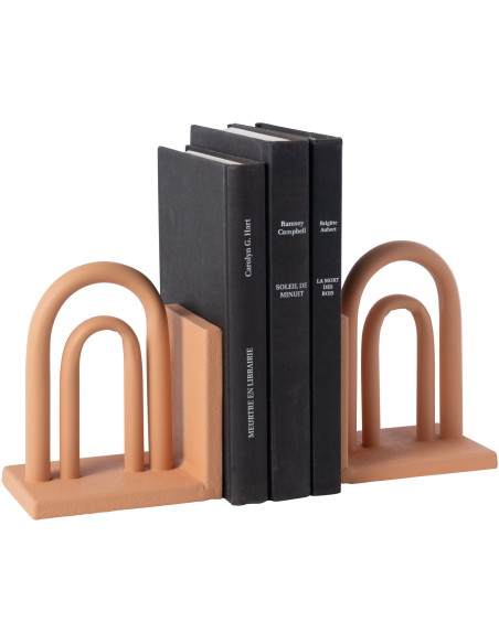 Serre-livre design wabi-sabi H 15 cm Métal Beige Koli 