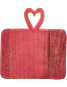 Planche apéro romantique chic Rectangulaire 20 cm Bois de manguier Naturel Rose Amorossi 
