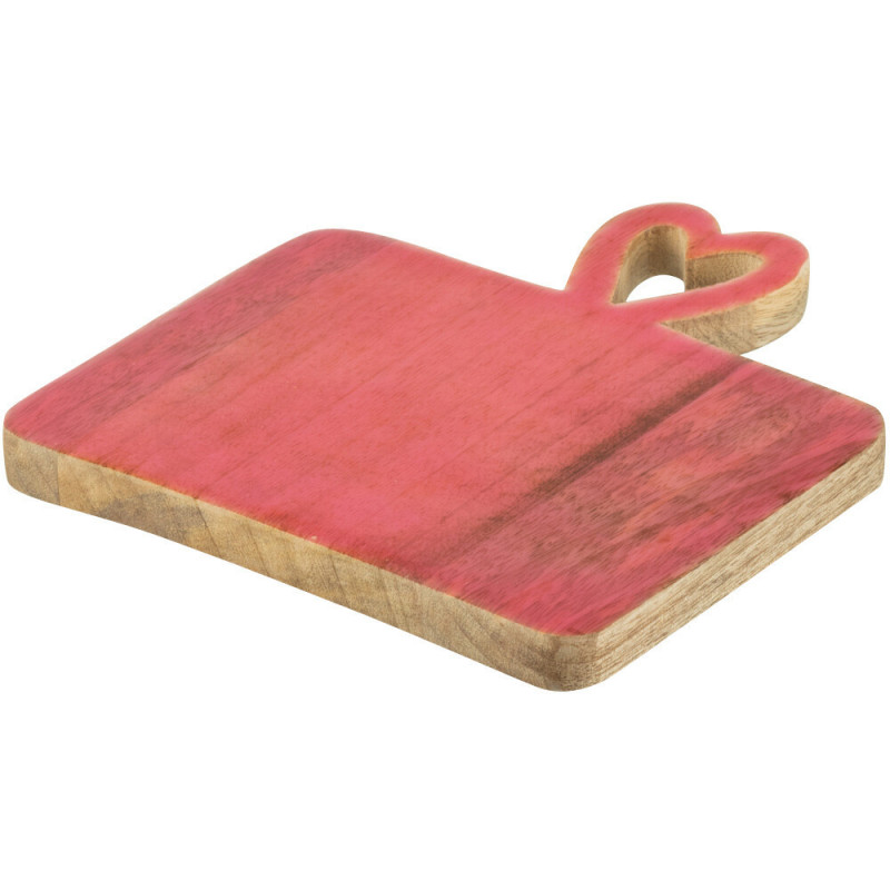Planche apéro romantique chic Rectangulaire 20 cm Bois de manguier Naturel Rose Amorossi 
