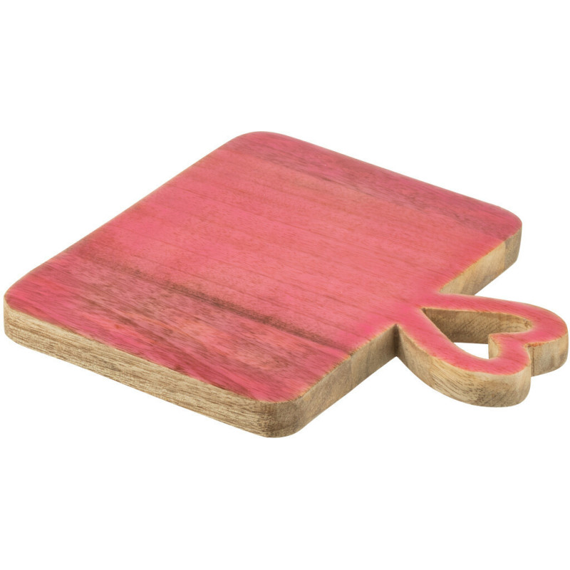 Planche apéro romantique chic Rectangulaire 20 cm Bois de manguier Naturel Rose Amorossi 