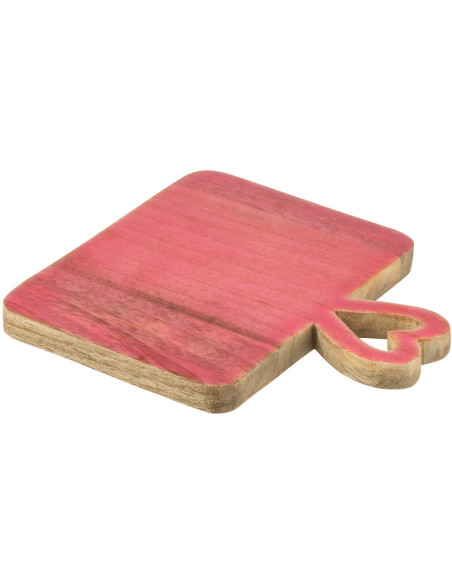 Planche apéro romantique chic Rectangulaire 20 cm Bois de manguier Naturel Rose Amorossi 
