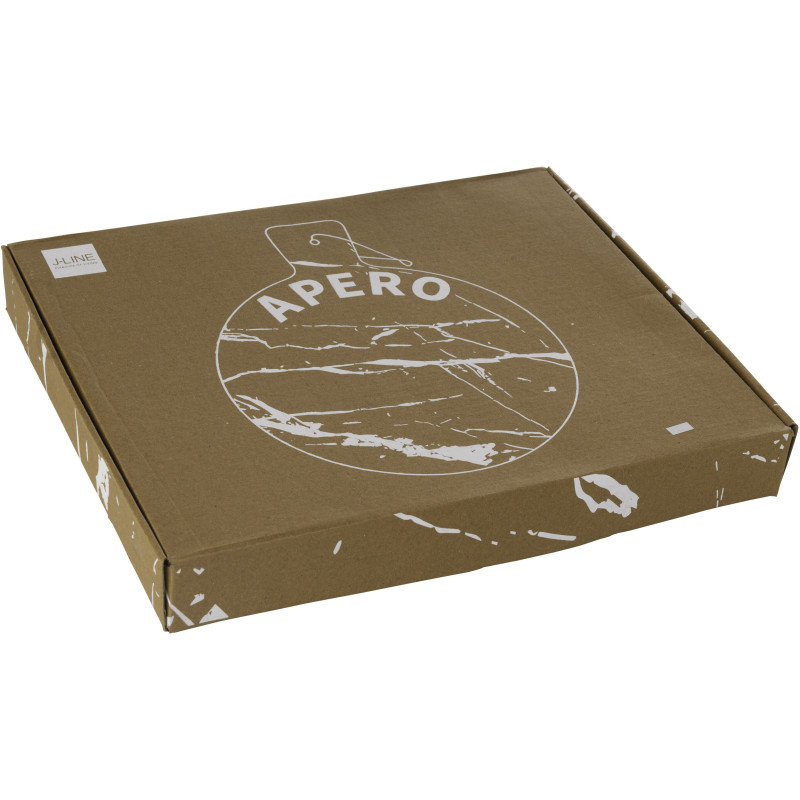 Planche apéro design chic Ronde 38 cm Marbre Blanc Doré Aperizia 