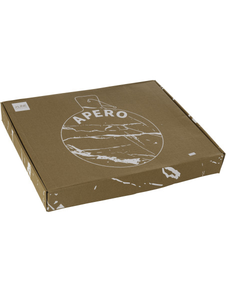 Planche apéro design chic Ronde 38 cm Marbre Blanc Doré Aperizia 