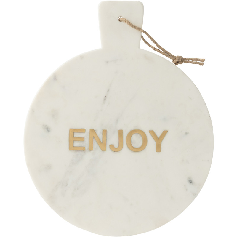 Planche à fromages design chic Ronde 38 cm Marbre Blanc Doré Aperizia 