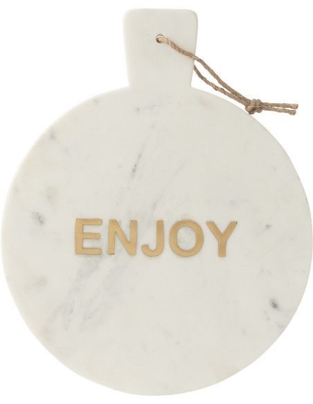 Planche à fromages design chic Ronde 38 cm Marbre Blanc Doré Aperizia 