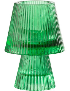 Photophore sur pied design Champignon Verre Vert Lumiop 