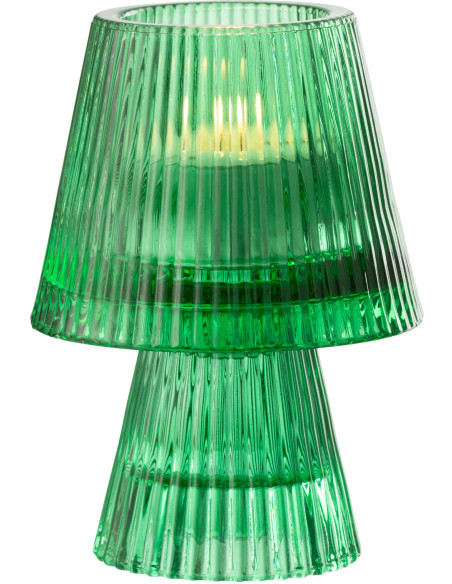 Photophore sur pied design Champignon Verre Vert Lumiop 