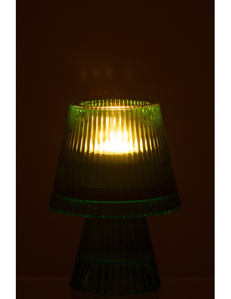 Photophore sur pied design Champignon Verre Vert Lumiop 