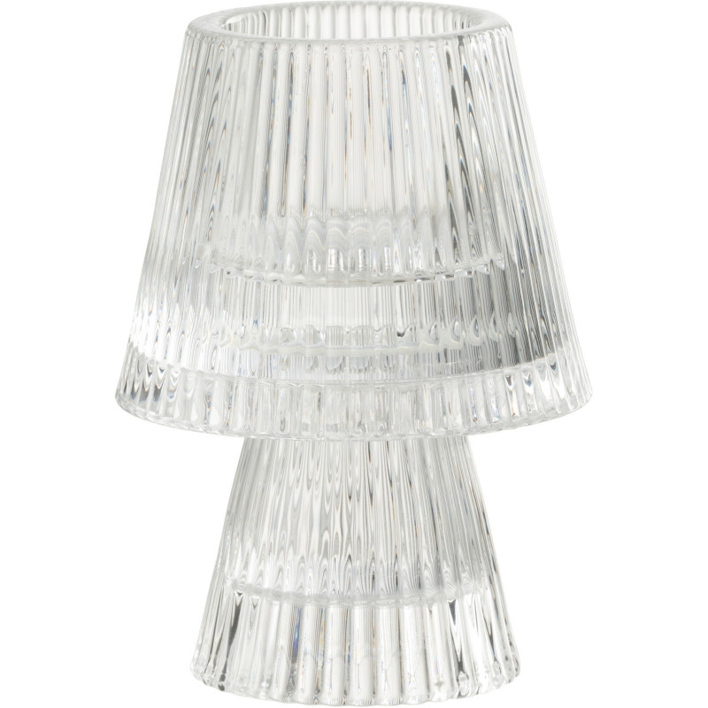 Photophore sur pied design Champignon Verre Transparent Lumiop 