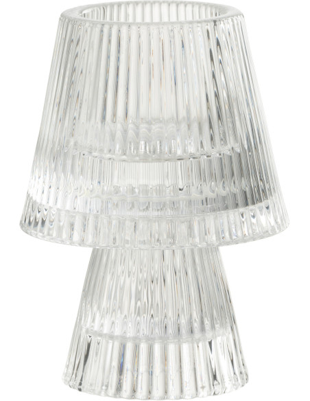 Photophore sur pied design Champignon Verre Transparent Lumiop 