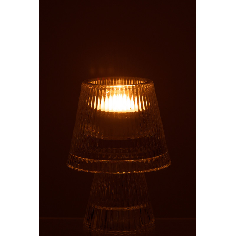 Photophore sur pied design Champignon Verre Transparent Lumiop 